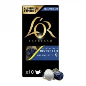 Café Cápsulas Espresso Descafeinado Ristretto L'or Compatible con Nespresso 10 Ud.