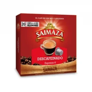 Café Cápsulas Espresso Descafeinado Saimaza Compatible con Nespresso 20 Ud.