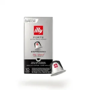 Café Cápsulas Espresso Forte Illy Compatible con Nespresso 10 Unidades de 5,7 G.