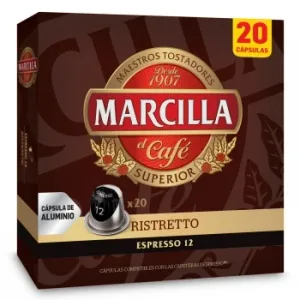 Café Cápsulas Espresso Ristretto Marcilla Compatible con Nespresso 20 Ud.