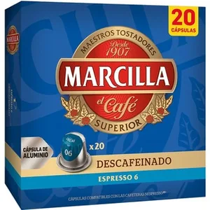 Café Descafeinado Espresso Intensidad 6 Compatibles con Máquinas Nespresso Marcilla