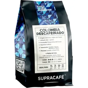 Café en Grano Colombia Descaifenado de Tueste Natural Supracafe