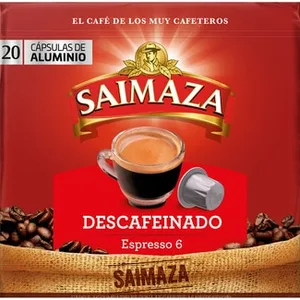 Café Espresso Descafeinado Intensidad 6 Compatibles con Máquinas Nespresso Saimaza