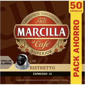 Café Espresso Ristretto Intensidad 12 Pack Ahorro Compatibles con Máquinas Nespresso Marcilla 0.26 KG