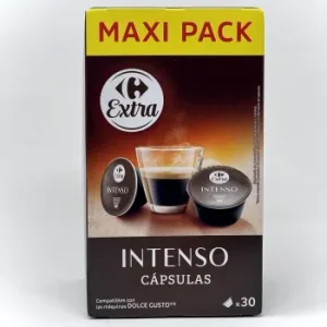 Café Intenso en Cápsulas Carrefour Compatible con Dolce Gusto 30 Unidades de 7 G.