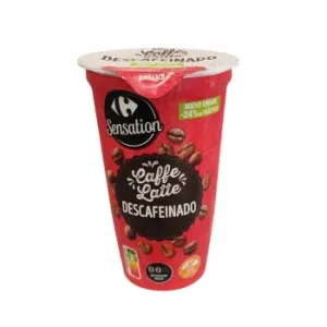 Café Latte Descafeinado Carrefour Sensation sin Gluten 250 Ml.