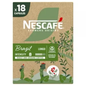 Café Lungo Brazil en Cápsulas Nescafé Compatible con Nespresso 18 Ud.