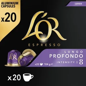 Café Lungo Profondo Intensidad 8 Compatibles con Máquinas Nespresso L'or