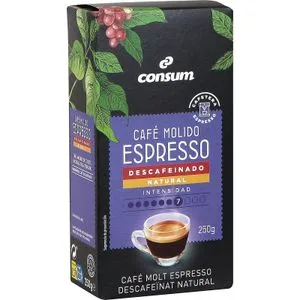 Café Molido Espresso Descafeinado Natural 250 Gr