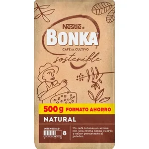 Café Molido Natural de Cultivo Sostenible de Intensidad 8  Bonka 500 G