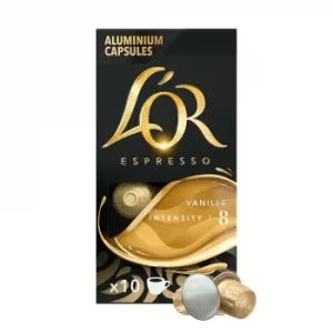 Café Vainilla en Cápsulas L'or Espresso Compatible con Nespresso 10 Unidades de 5,2 G.