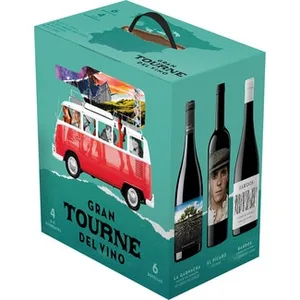 Caja con López de Haro Reserva y el Pacto Doca Rioja, Matsu Pícaro Roble DO Toro, Bardos Crianza R. Duero y Blanco DO Rueda y la Garnacha Salvaje IGP R. Queiles Gran Tourne del Vino