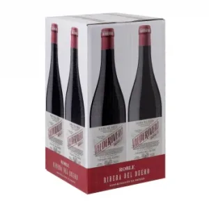 Caja de 4 Botellas de Vino Tinto Roble Tempranillo Valderivero D.o. Ribera del Duero 75 Cl.