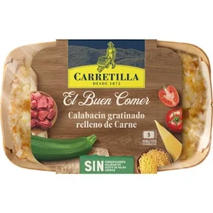 Calabacín Gratinado Relleno de Carne el Buen Comer  Carretilla 350 G