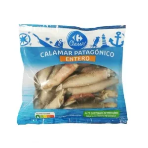 Calamar Patagónico Entero Congelado Classic´ Carrefour 510 G.