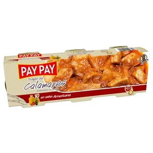 PAY PAY Calamares en Trozo con Salsa Americana Lata Pack de 3 Uds. de 55 G. 165 G