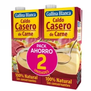 Caldo Casero de Carne Gallina Blanca sin Gluten 2 Briks de 1 L.