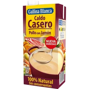Caldo Casero de Pollo con Jamón bajo en Grasa sin Gluten  Gallina Blanca 1 L