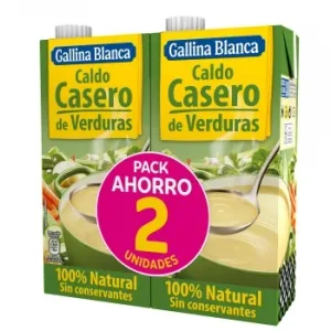 Caldo Casero de Verduras Gallina Blanca Pack de 2 Briks de 1 L.