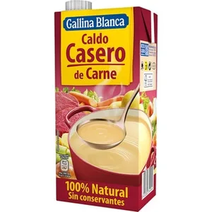 Caldo de Carne Casero 100% Natural sin Gluten  Gallina Blanca 1 L
