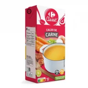Caldo de Carne Classic Carrefour sin Gluten Brik 1 L.