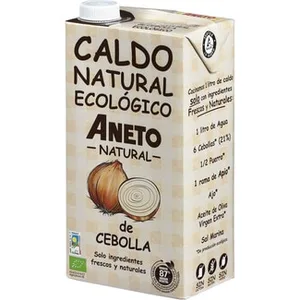 Caldo de Cebolla de Cultivo Ecológico 100% Natural sin Gluten y sin Lactosa  Aneto 1 L