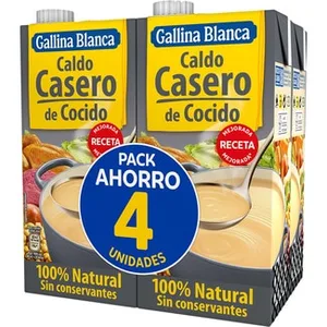 Caldo de Cocido Casero 100% Natural Pack 4 Gallina Blanca