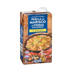 Caldo de Marisco o Fideuá para Paella Hacendado con Sofrito 1 L