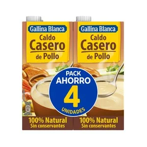 Gallina Blanca Caldo de Pollo Pack 4 Uds. 1 L. 4000 ML