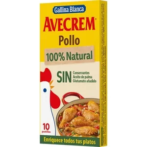 Caldo de Pollo 100% Natural sin Gluten 10 Pastillas  Avecrem 100 G