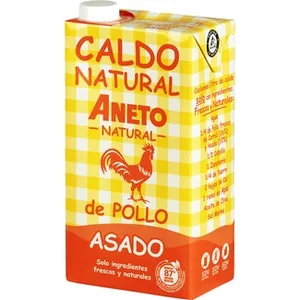 Caldo de Pollo Asado 100% Natural sin Gluten y sin Lactosa  Aneto 1 L