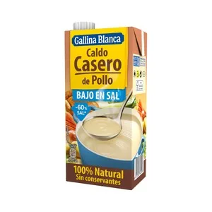 Gallina Blanca Caldo de Pollo bajo en Sal Brik de 1 L. 1000 G