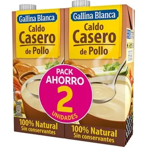 Caldo de Pollo Casero 100% Natural sin Gluten Pack 2 Gallina Blanca