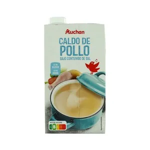 Producto Alcampo Caldo de Pollo con bajo Contenido en Sal Brik de 1 L. 1000 ML