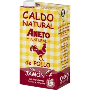 Caldo de Pollo con Jamón 100% Natural sin Gluten y sin Lactosa Aneto