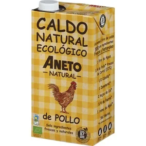 Caldo de Pollo Ecológico 100% Natural sin Gluten y sin Lactosa Aneto