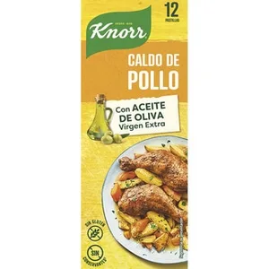 Caldo de Pollo sin Gluten con un Toque de Aceite de Oliva Virgen Extra 12 Pastillas Knorr