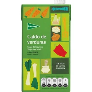 Caldo de Verduras con Aceite de Oliva Virgen Extra sin Gluten  el Corte Ingles 1 L