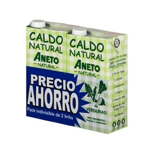 Aneto Caldo de Verduras Natural Aneto Pack 2 Uds. X 1 L. 2000 ML