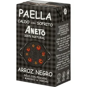 Caldo para Arroz Negro con Sofrito 100% Natural sin Gluten y sin Lactosa Aneto