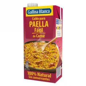 Caldo para Paella de Carne Gallina Blanca sin Gluten 1 L.