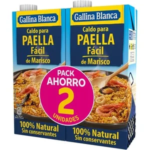 Caldo para Paella de Marisco Fácil sin Gluten Pack 2 Gallina Blanca