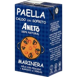 Caldo para Paella de Pescado y Marisco con Sofrito 100% Natural  Aneto 1 L