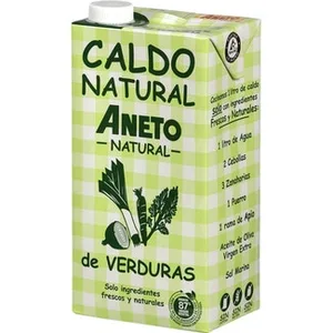 Caldo de Verduras 100% Natural sin Gluten y sin Lactosa Pack 2  Aneto 1 L