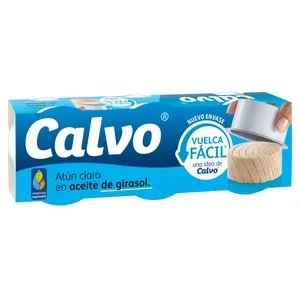 Calvo Atún Claro Aceite de Girasol Pack 3 Uds., 52 G. 156 G