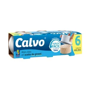 Calvo Atún Claro Aceite Vegetal Lata Pack de 6 Uds y  52 G. 312 G