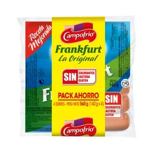 Campofrío Salchichas Cocidas Tipo Frankfurt, Sabor Ahumado Campofrío 4 X 140 G. 560 G