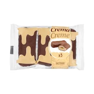Caña de Hojaldre Rellena de Crema Sabor Vainilla Hacendado con Cobertura de Cacao 0.255 KG