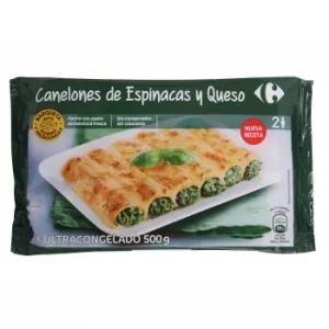 Canelones de Espinacas y Queso Carrefour 500 G.