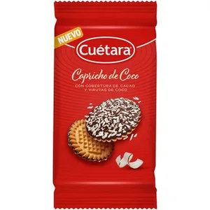 Capricho de Coco Galleta con Cobertura de Cacao y Virutas de Coco Cuetara